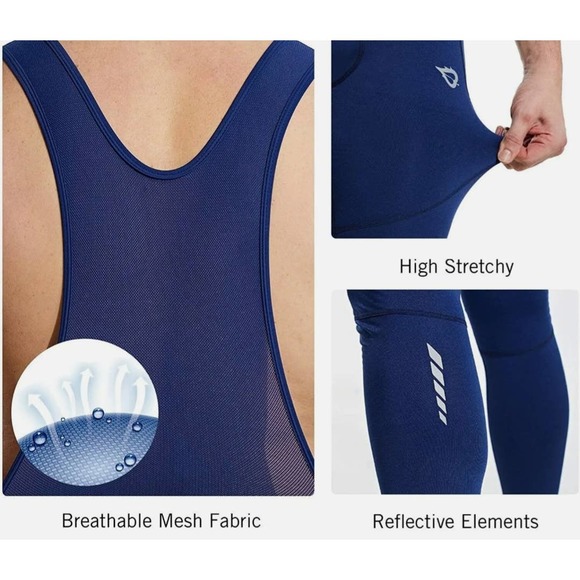 NWOT Baleaf Navy One piece Stirrup Racerback Cycling tights XL - Picture 14 of 15